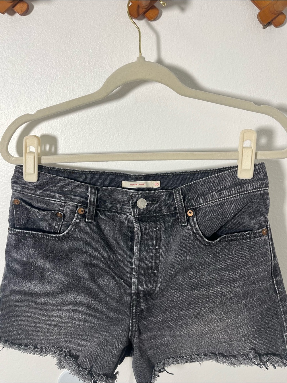 Levi's Black Washed Denim Jean Shorts